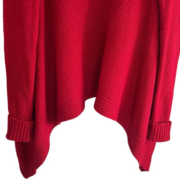Talbots Knit Wool Blend Sweater Cardigan Medium Red Open Front Long Sleeve - Picture 9 of 15